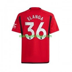 Camisola Manchester United Anthony Elanga 36 Homem Equipamento Primeiro 2023-2024 Manga Curta